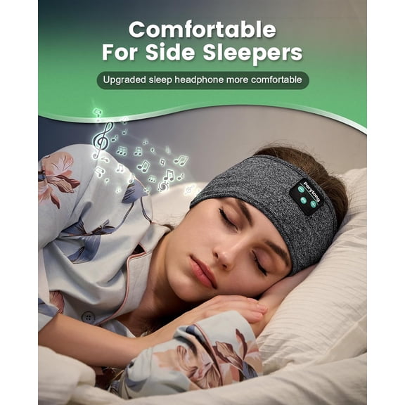 ASIASN-Sleep Headphones Bluetooth 5.4, Wireless Sleep Headphones with Ultra-Thin HD Stereo Speakers for Side Sleepers, Soft & Breathable Sport for Running Yoga Travel Nap