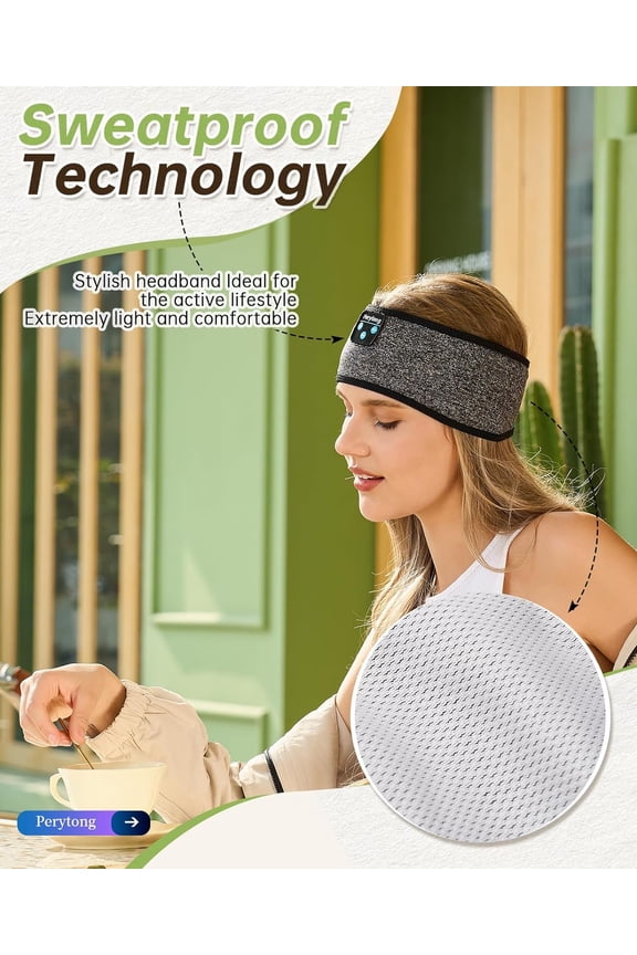 -Sleep Headphones Bluetooth, Sleeping Headphones Headband - Soft Elastic Comfortable Wireless Headband, Gifts for Men Women Teenager