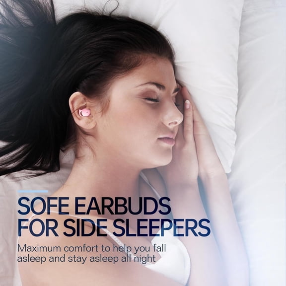 ASIASN-Sleep Headphones,Sleep Earbuds for Side Sleepers,Invisible Small Comfortable Noise Blocking Sleeping Earphones, Bluetooth 5.4 Headphones for Sleeping (Pink)