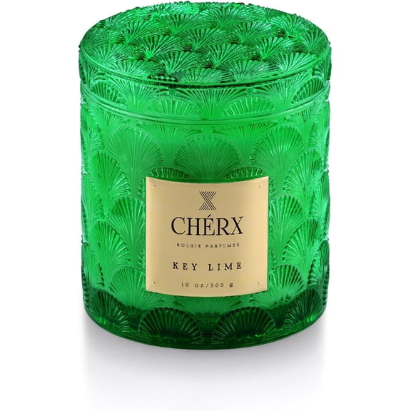 ASIASN-Soy Wax Glass Bowl Candle, 50 Hours Burn Time, Natural Essential Oils, Calming Ambiance (Jar, Key Lime)