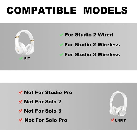 ASIASN-Studio 3 Headband Replacement - Durable & Comfortable Cushion, Compatible with Studio 3 Wireless(A1914) & Studio 2 Wired/Wireless (B0500/B0501) Headphones (Studio 3-White)