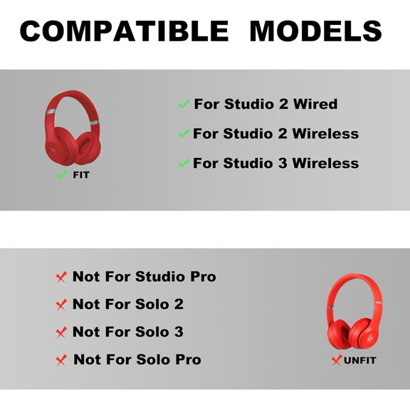 ASIASN-Studio 3 Headband Replacement -Top Headband Accessories, as Same The OEM Compatible with Studio 3 Wireless(A1914) & Studio 2 Wired/Wireless (B0500/B0501) Headphones (Studio 3-Red)