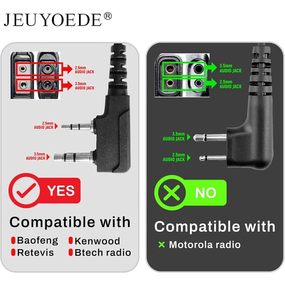 ASIASN-Surveillance Acoustic Tube Earpiece Headset with Mic Compatible for Kenwood TK-3140 TK-3400 TK-3402U16P UV-5R UV-82 Walkie Talkie Radio