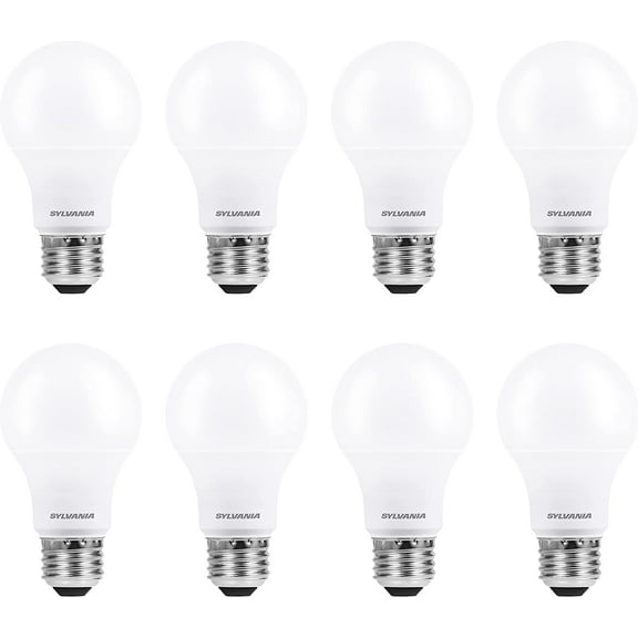 ASIASN-Sylvania ECO LED A19 Light Bulb, 60W Equivalent, Efficient 9W, 7 Year, 750 Lumens, Non-Dimmable, Frosted, 5000K, Daylight - 8 Pack (40883)