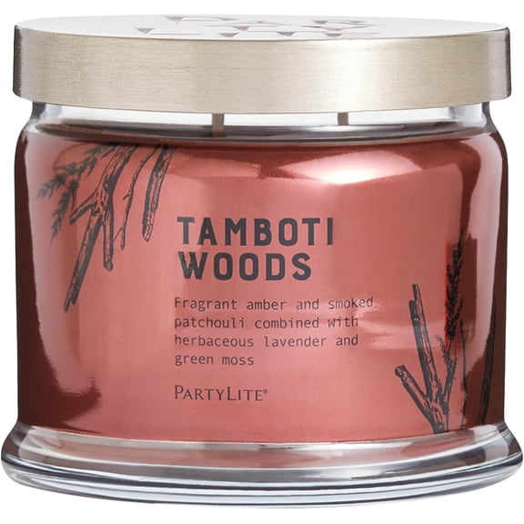 ASIASN-Tamboti Woods Scented, Notes of Exotic Amber, Patchouli, Lavender & Green Moss, 13.2oz 3-Wick Jar Candle, 45 Hour Burn Time, Luxurious Fragrance, Perfect for Gifting
