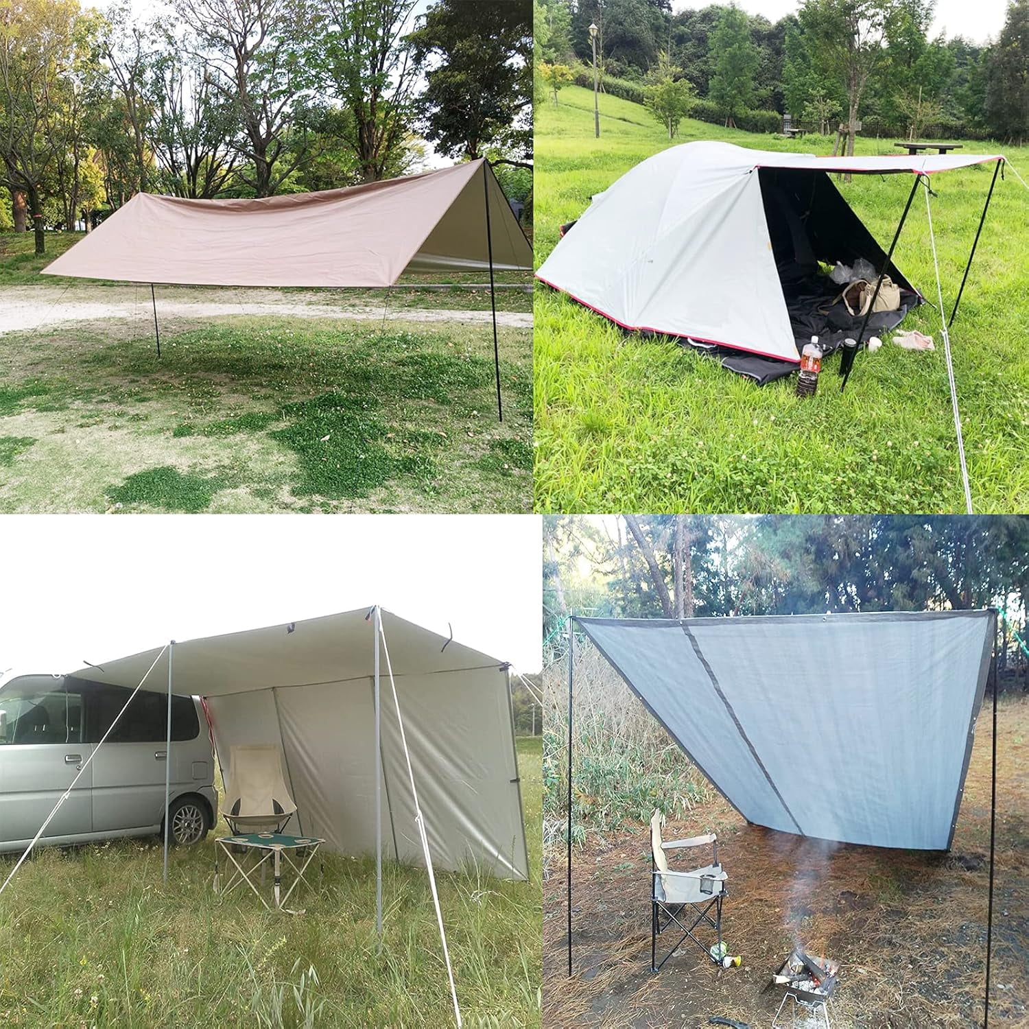 Rops Rods ASIASN-Tent Poles Adjustable Tarp Poles Steel Rods for Tarp Canopy ...