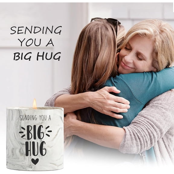 ASIASN-Thinking of You Gift Candles for Women Sending You A Big Hug in A Jar Candle Gifts for Best Friends Get Well Soon Cheer Up Comfort Gifts for Sick Miss You Lavender Scented Candles for Mothers