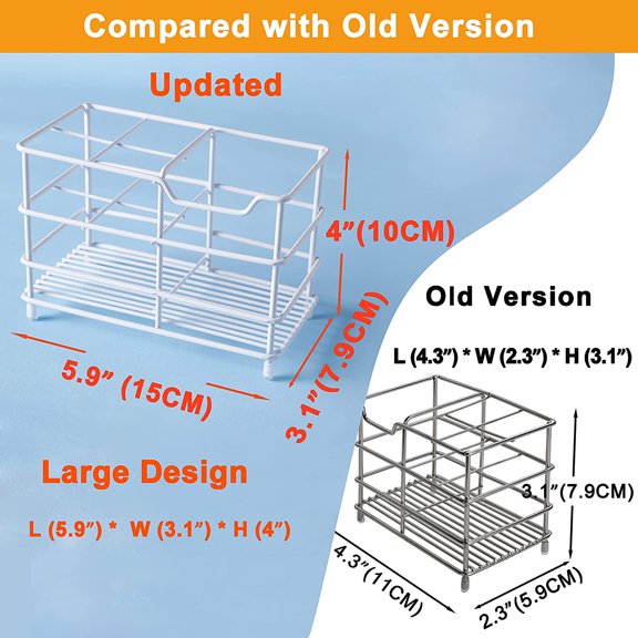 ASIASN-Toothbrush Holder, Electric Toothbrush Holder - Stainless Steel Tooth Brush Holders, Toothpaste Holder Organizer Stand Caddy for Bathroom, White, 2Packs