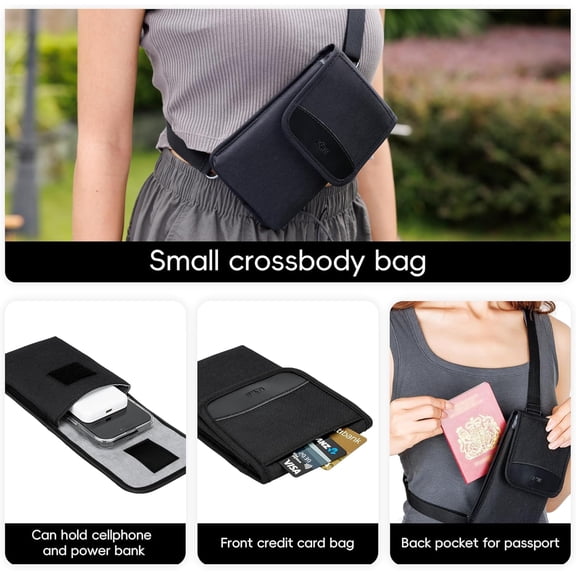 ASIASN-Travel Cell Phone Pouch Belt Pouch, Phone Holster Crossbody Bag with Shoulder Strap for iPhone 17 16 15 14 Pro Max Case Holder with Neck Lanyard Smartphone Walking Passport Wallet