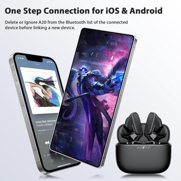 ASIASN-True Wireless Earbuds Bluetooth 5.4 Headset HiFi Deep Bass Ear Buds Noise Canceling in-Ear Headphone Cordless Earphone for iPhone 17 Pro Max 16 16e 15 Samsung A16 A7 S25 S24 Z Flip 7 Pixel 10