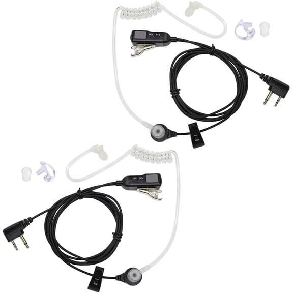 ASIASN-Two Way Radio Earpiece Transparent Security Headphones Walkie Talkie Earphone Compatible AVPH3 Earpiece with VOX-PTT Pair Not Compatible with Other Brands Such as Motorola or Kenwood
