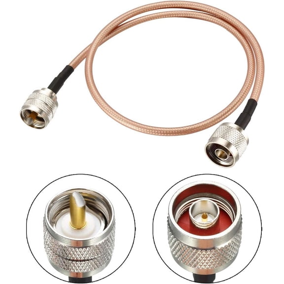 ASIASN-UHF (PL259) Male to N-Type Male Antenna Cable RG400 Coax Cable 0.46M/1.5Ft Without Notch