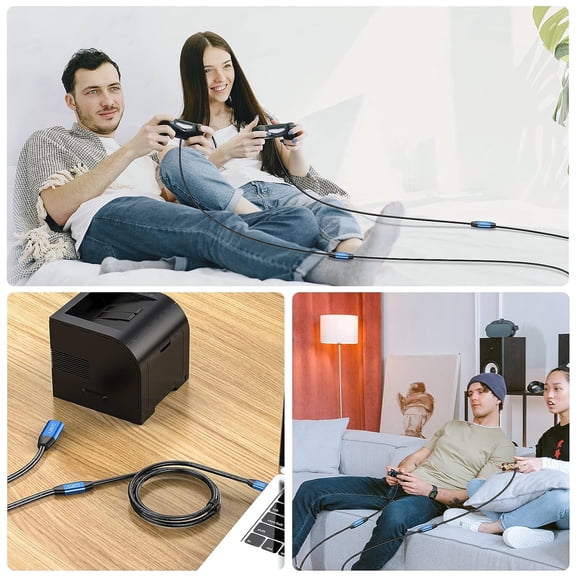 ASIASN-USB 2.0 Type A Male to A Female Active Repeater Extension Cable 30ft, High Speed 480 Mbps