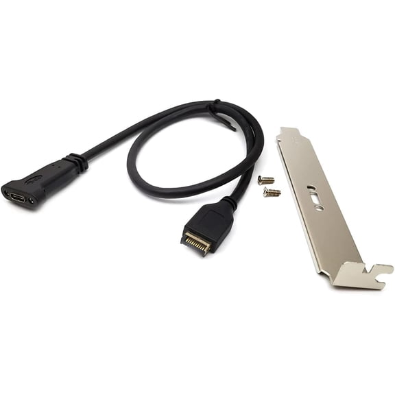 ASIASN-USB 3.1 Front Panel Header to USB-C Type-C Female Extension Cable with Panel Mount Screw 40cm