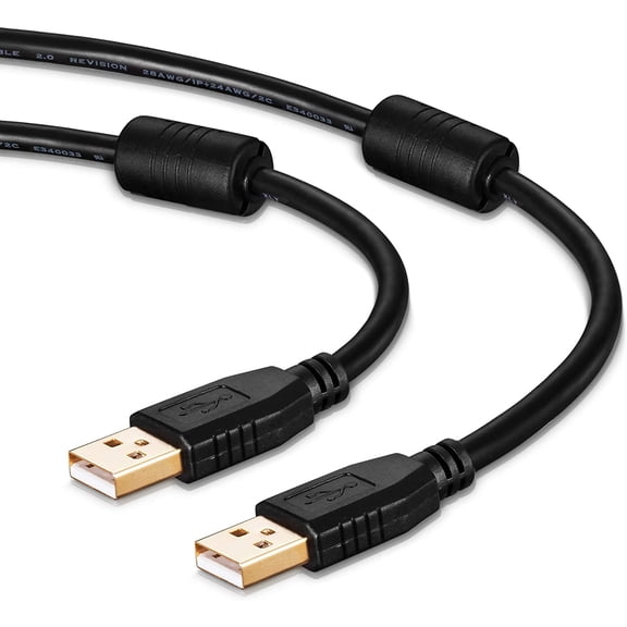 ASIASN-USB A to A Male Cable 40Ft, Double End USB Cord with Gold-Plated Connector for Hard Drive Enclosures, Printers, Modems, Cameras (12M/40Ft)