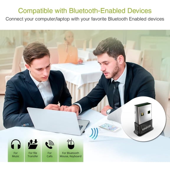 ASIASN-USB Bluetooth Adapter for PC BTD400 (Bluetooth 4.0 Dongle Receiver, Low Energy) - Compatible with Windows 11/10/8.1/8, Raspberry Pi, Linux, Laptop & Headphones