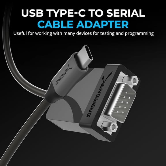 ASIASN-USB-C to DB9 Serial RS-232 Adapter Cable 6FT, Prolific PL2303GS Chipset, USB 2.0, 1bps-12Mbps Baud Rate, for POS Terminals, Modems, GPS, Industrial Devices (CB-D9C6)
