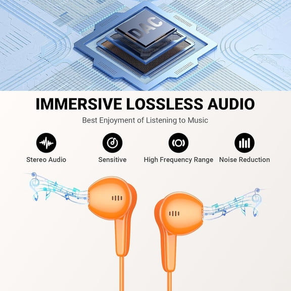 ASIASN-USB C Headphones for iPhone 17 Pro Max Air 16 15 Plus, Type C Earphone with Mic HiFi Stereo Magnet in Ear USBC Wired Earbuds for Samsung Galaxy S25 S24 Ultra S23 Fe S22+ Flip Pixel 10 9 8, Ora