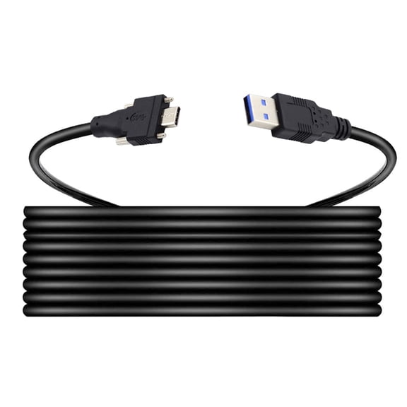 ASIASN-USB C USB 3.1 Type-C Dual Locking Connector to Standard USB3.0 Data Transfer Cable with Panel Mount Screw for Camera