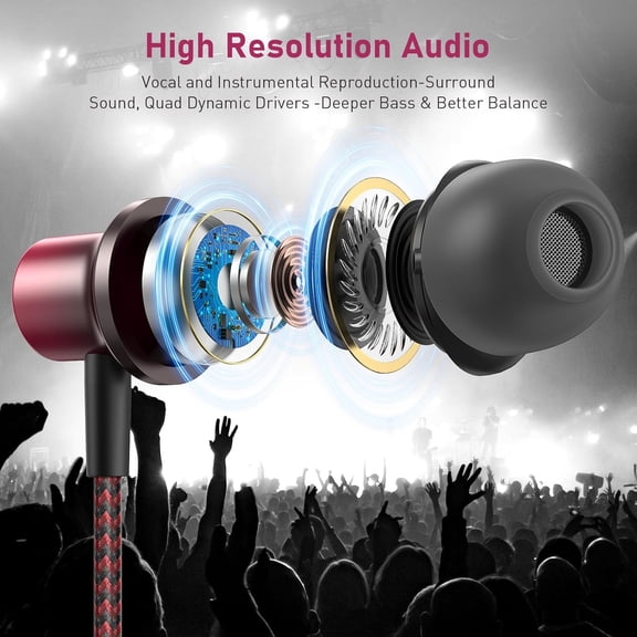 ASIASN-USB C Wired Earbuds for iPhone 16e 16 17 Pro Max 15, USB Type-C Headphones with Mic Magnetic in-Ear Nylon Noise Canceling Earphone for iPad Pro Samsung Flip Fold 6 Galaxy S24 S25 Oneplus 12