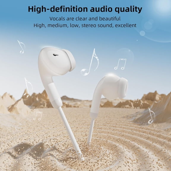 ASIASN-USB Earbuds with Microphone for PC 2.3M in-Ear USB Headphones for Computer Noise Isolation Hi-Fi Stereo Volume Control Laptop Wired Earphones for Dell HP for Surface Desktop School Office Zoom