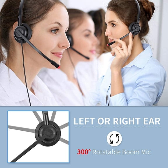ASIASN-USB Headset with Microphone for PC Laptop Computer Headphone Noise Cancelling Mic for Home Office Online Class Teams Zoom