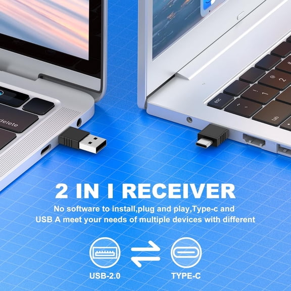 ASIASN-USB Type C Wireless Presenter Remote Presentation Clicker,Volume Control PowerPoint Clicker with Red Pointer Long Range PPT Slide Advancer for Mac Laptop PC Computer