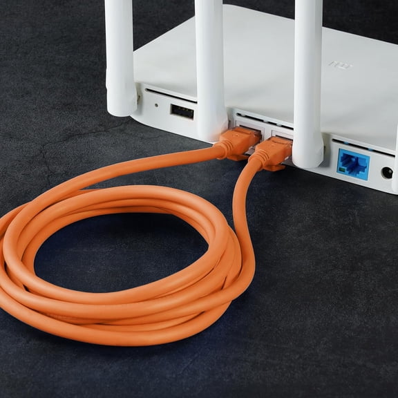 ASIASN-Ultra Flexible Cat 6 Ethernet Cable 30 Feet, Soft 10Gbps Cat 6a Rj45 Network Cable, Gigabit LAN Cord for Mac, PC, Router, Laptop (Orange)