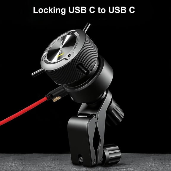 ASIASN-Ultra-Flexible Locking USB-C to USB-C Power Cable for Blackmagic Pyxis Monitor, URSA Cine EVF, USB-C 3.2 10Gbps Data Transfer Cable for Blackmagic Pyxis 6K or URSA Cine 12K, 20in Red