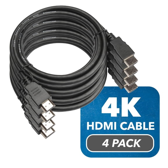 ASIASN-Ultra High Speed 4kHDMI Cable 6ft High-Speed 10.2Gbps, 3D, ARC, Ethernet Premium 6ft HDMI Cable for TVs, Monitors, Home Theater & Gaming (4 Pack)