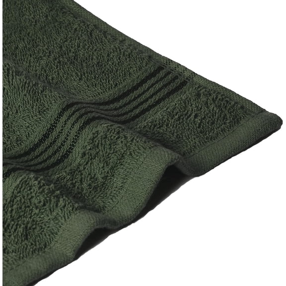 ASIASN-Ultra Soft Cotton Washcloths, Contains 24 Piece Face Cloths 12x12 inch, Ideal for Everyday use Face Towels, Compact & Lightweight Multi Purpose Washcloths - Olive Green
