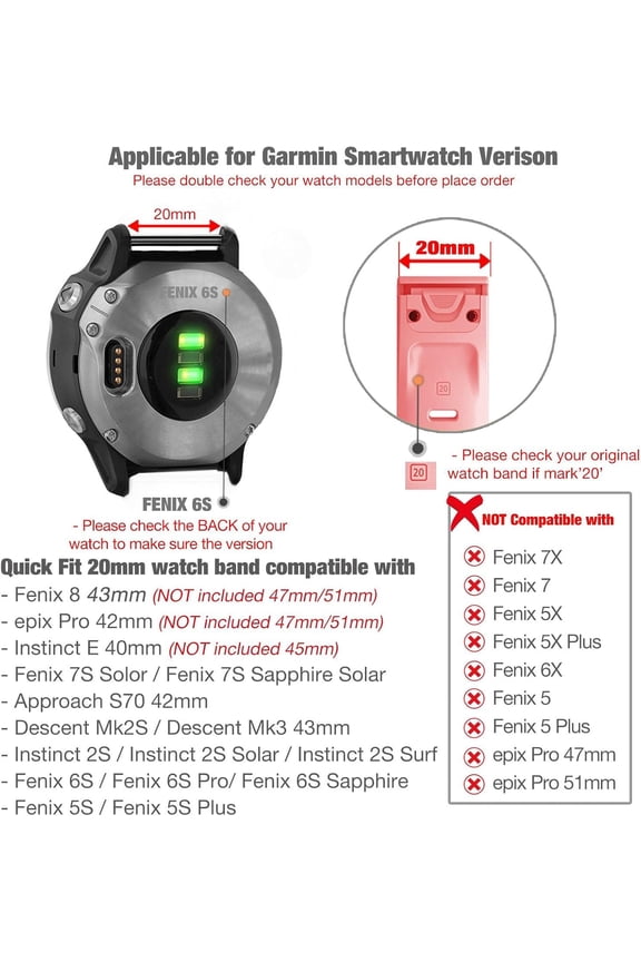 -Upgraded Elastic Band with Soft Stretchy Loop, Nylon Wrist Strap for Garmin Fenix 8 (43mm) /Approach S70 (42mm)/ epix Pro (42mm) / Instinct 2S / Fenix 7S/ 6S/5S