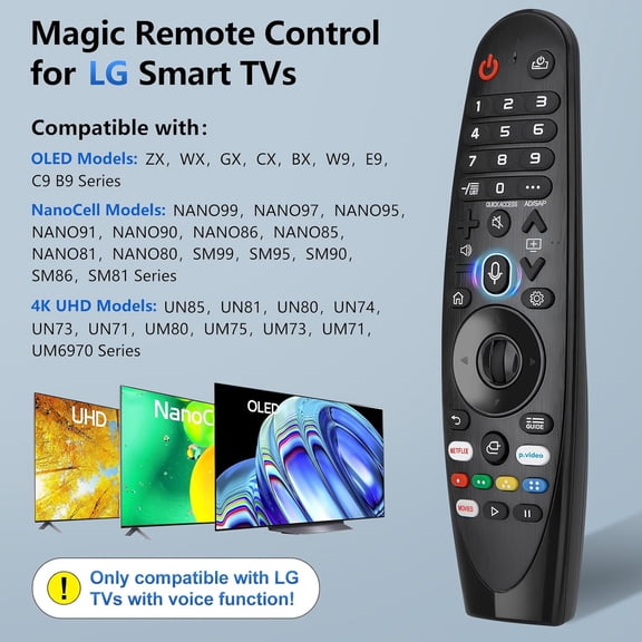 ASIASN-Voice Magic Remote for LG-Smart-TV-Remote Control Replacement, AKB75855501 AN-MR20GA MR19BA MR18BA MR650A with Voice Recognition and Pointer Function