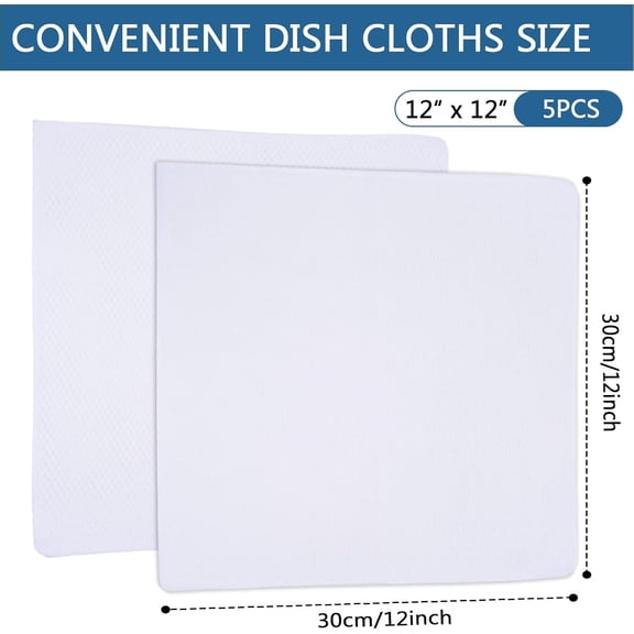 ASIASN-Wholesale Microfiber Dish Cloth Best Kitchen Cloths Cleaning Cloths with Poly Scour Side 12Inchx12Inch 10 Pack White