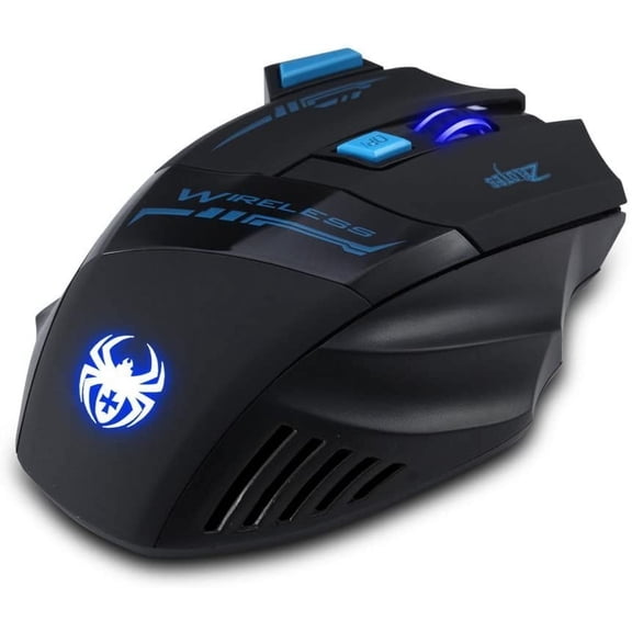 ASIASN-Wireless Mouse,4 Adjustable DPI,7 Buttons,Ergonomic Design,Energy-Saving,2.4GHz with USB Receiver,Optical Portable Mouse for PC,Mac,Laptop,Black