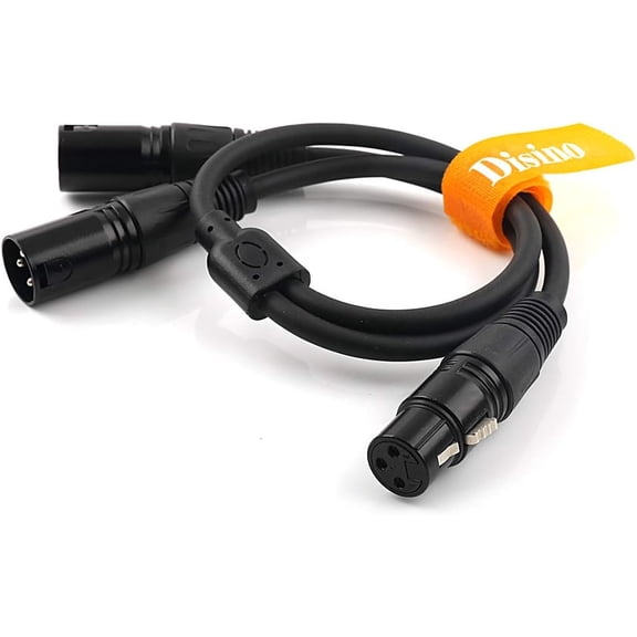 ASIASN-XLR Splitter Cable, 1 Female to 2 Male Patch Microphone Cable XLR Y Splitter Cable Balanced Splitter Cord (3 Pin Male to 1 Female)- 10 Feet