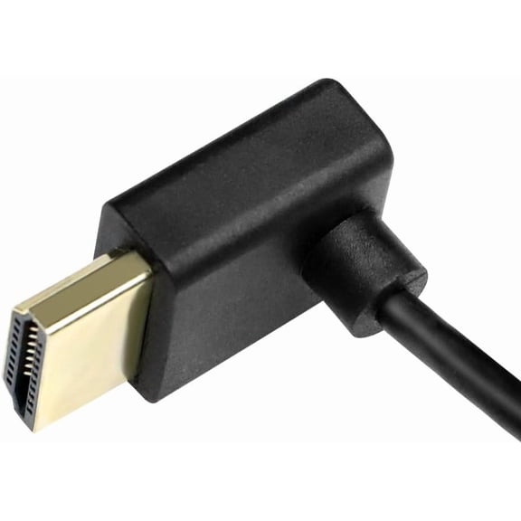 ASIASN-Z CAM E2 HDMI 2.0 L Shape Cable for Portkeys BM5 Monitor 90 Degrees up to Right Angle Down 45cm
