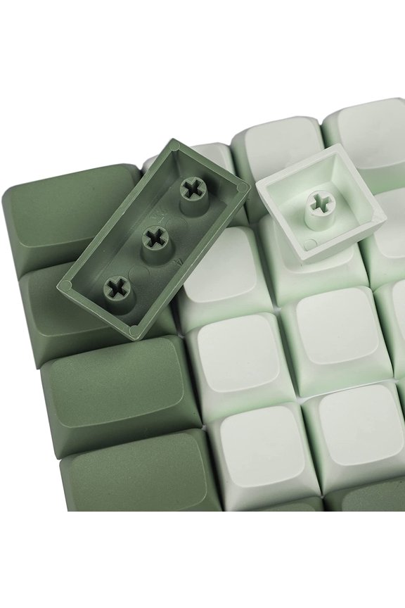 -ZDA Similar to XDA Keycaps Thick PBT Matcha Blank Keycap Set for Ergo Ergodox Lily58 Planck Preonic(Full Blank)