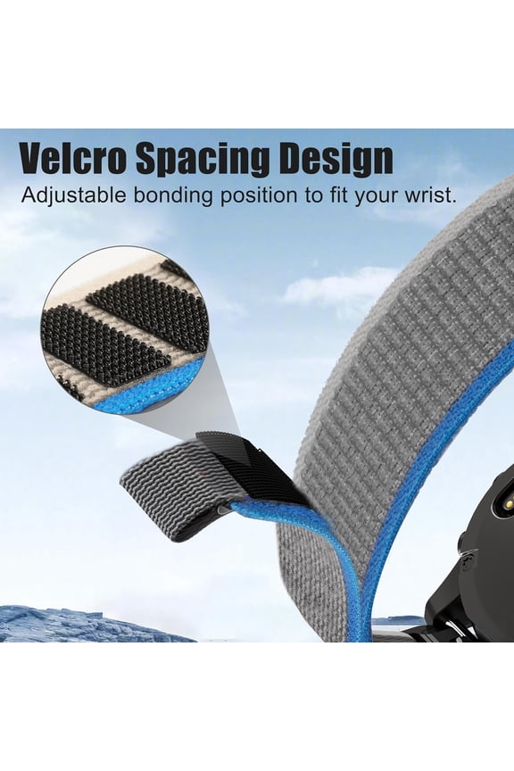 -for Garmin Fenix 7/Fenix 6/Fenix 5 Band 22mm Quickfit Nylon Watch Bands Replacement for Fenix 7 Pro/Fenix 6 Pro/Fenix 5 Plus/Forerunner 935/945/955/Instinct 2(Blue/Grey)