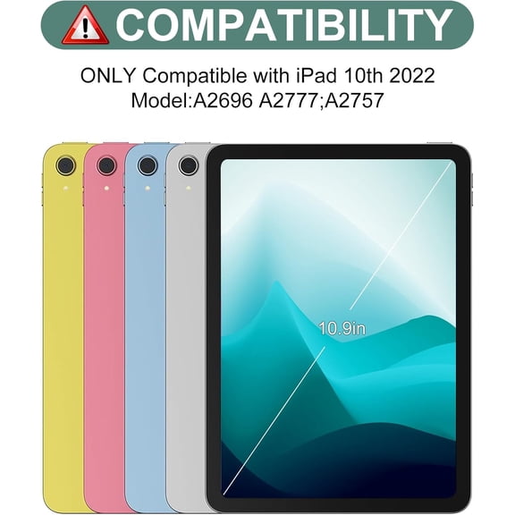 ASIASN-for iPad 11th 10th Generation Case with Keyboard, Detachable Wireless Bluetooth Keyboard,Slim Folio Cover for iPad 11th A16 11 inch 2025 10th Gen 10.9 Inch 2022, Lightwight Long Battery Life D