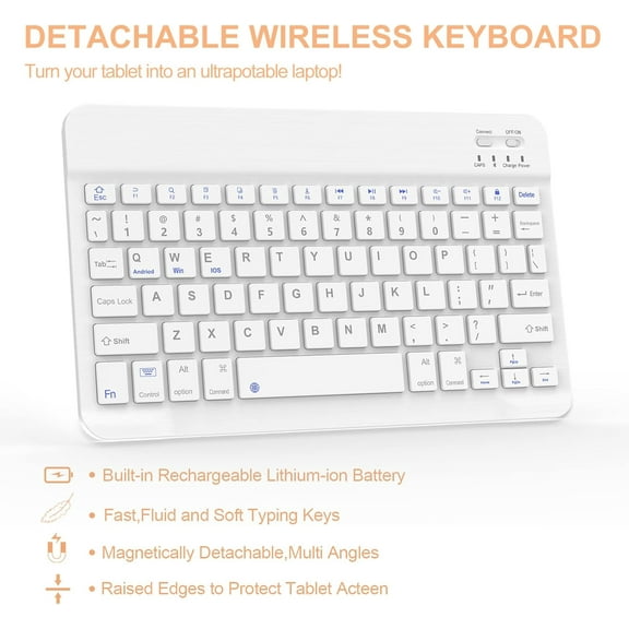 ASIASN-for iPad (A16) 11th Generation Case with Keyboard 11 inch 2025, Smart Stand Folio Keyboard Cover with Pencil Holder for iPad 10th Generation 10.9 inch 2022, Detachable Bluetooth Keyboard (Pink