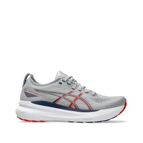 ASICS Gel-Kayano 31 Men's Athletic Shoes - Piedmont Grey/Fiery Red - Size 10.5