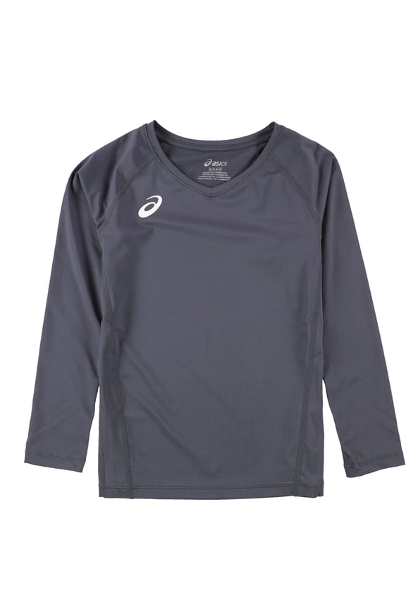 Girls Spin Serve Volleyball Basic T-Shirt, Grey, Big Kids (8-20), L
