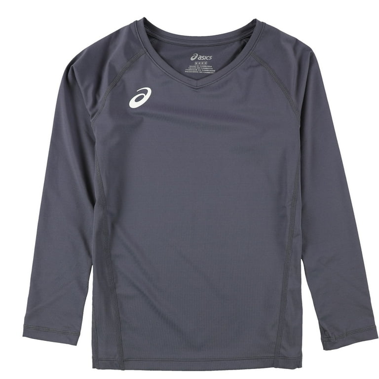 ASICS Girls Spin Serve Volleyball Basic T-Shirt, Grey, Big Kids (8