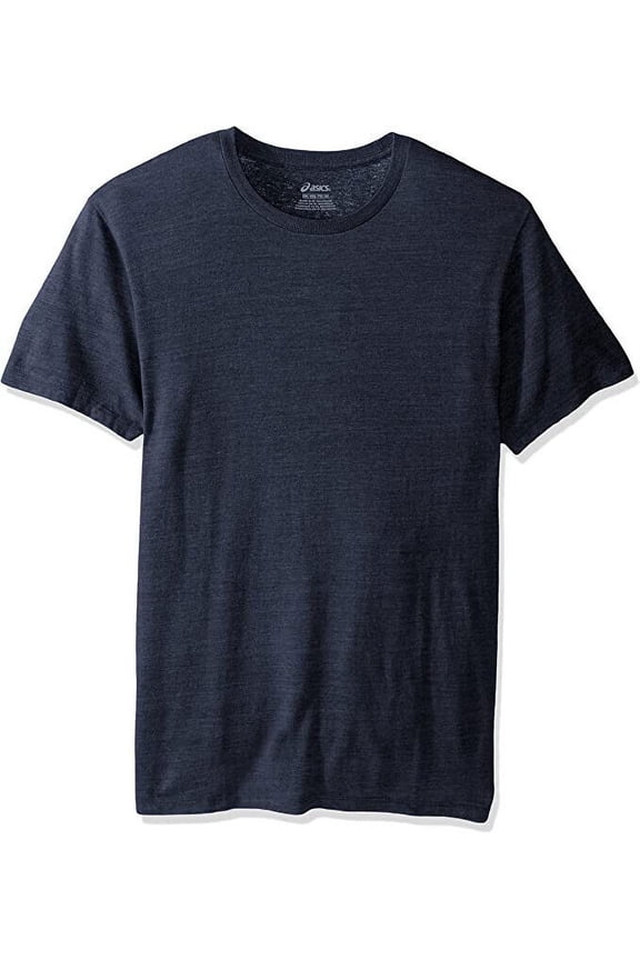 Men Team Tech Tee Round Neck Short Sleeve T-Shirt, Navy Heather Gray, 2XL
