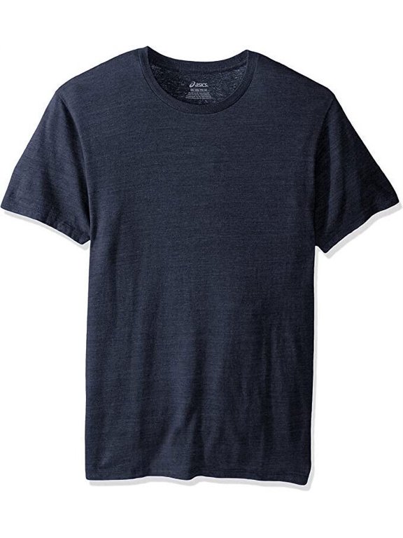 Men Team Tech Tee Round Neck Short Sleeve T-Shirt, Navy Heather Gray, 2XL