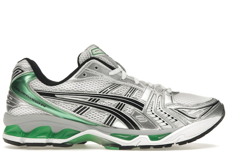 ASICS Men's Gel-Kayano 14 White Malachite Green Running Shoes