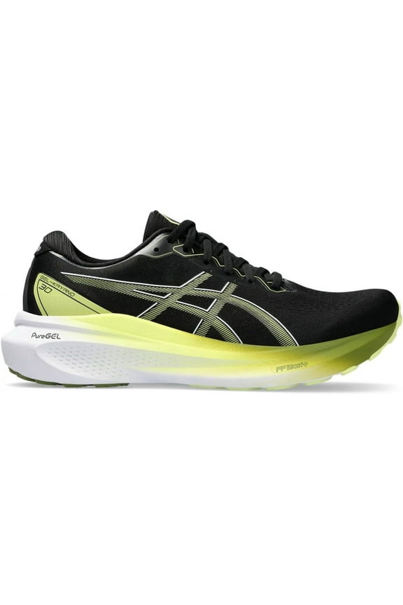Men's Gel-Kayano 30 Running Shoes, Black/Glow Yellow, 10