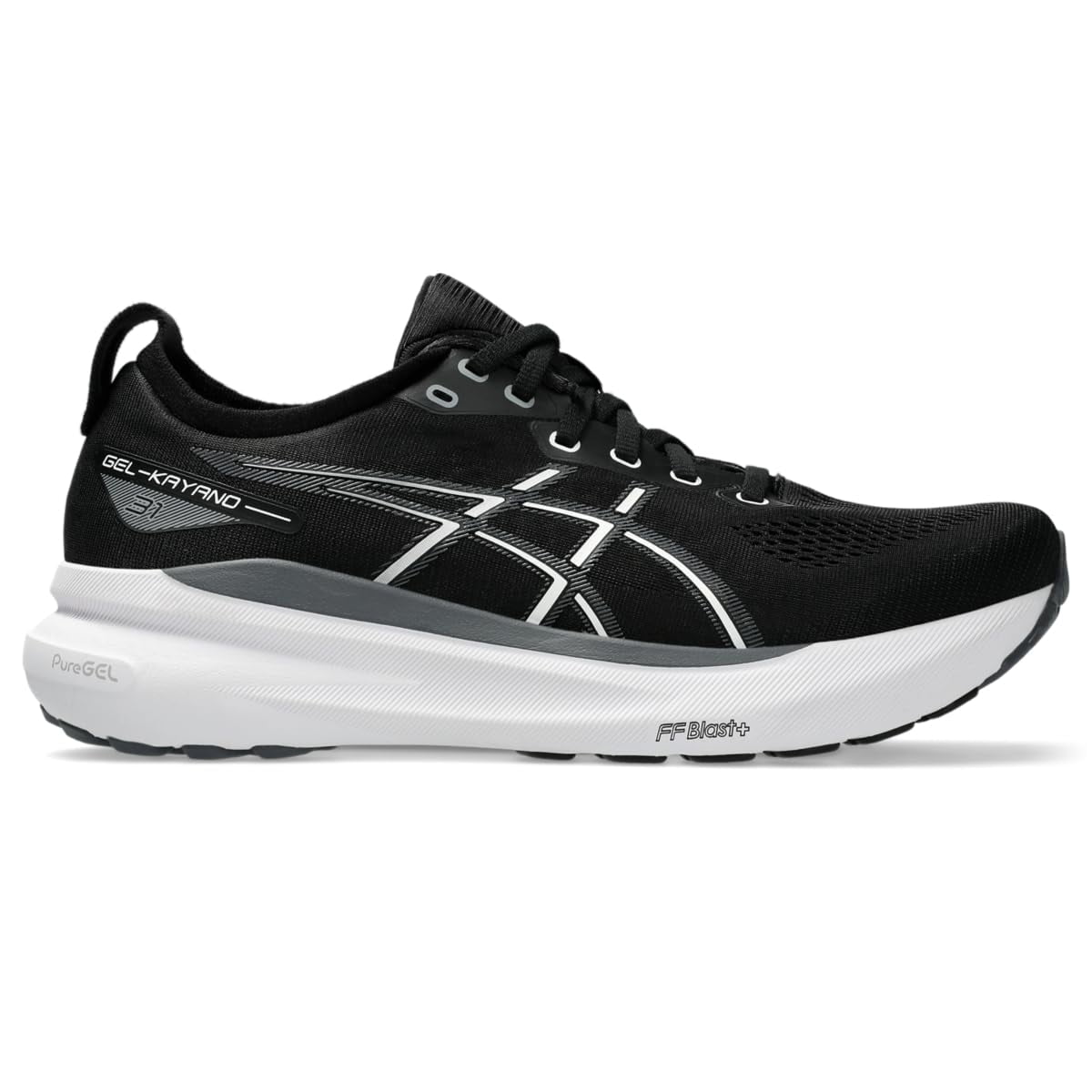 ASICS Men's Gel-Kayano 31 Running Shoes, Black/White, US 9 Extra