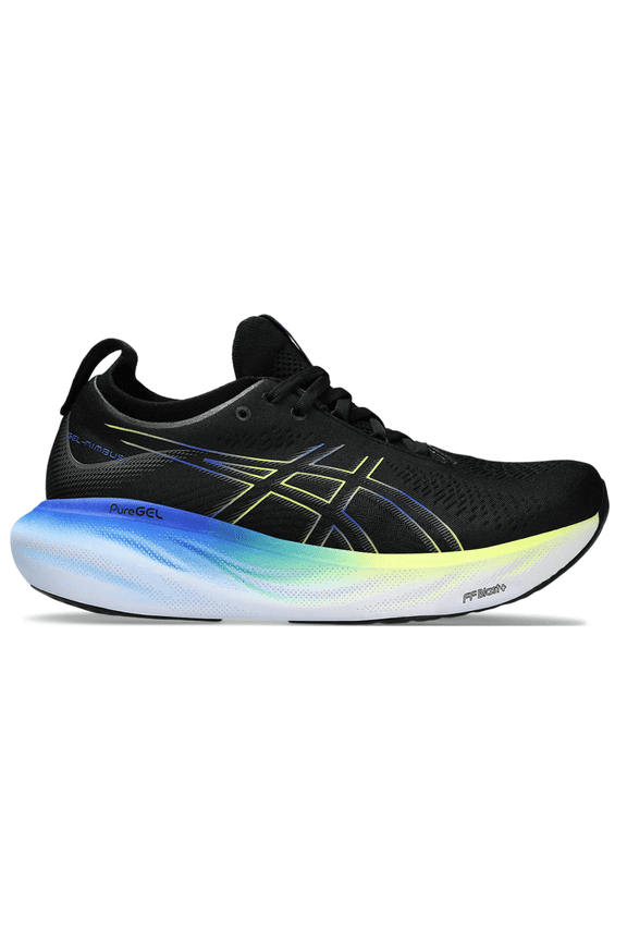 Men's Gel-Nimbus 25 Running Shoes, Size 13 US ( EXTRA WIDE ) , Black/Glow Yellow
